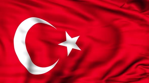 Waving Turkish Flag Loop Animation