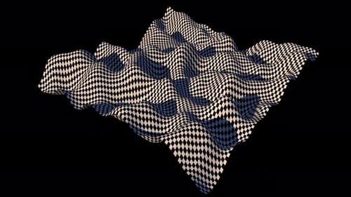 4k 3D Checkerboard Wave Cloth Animation seamless loop