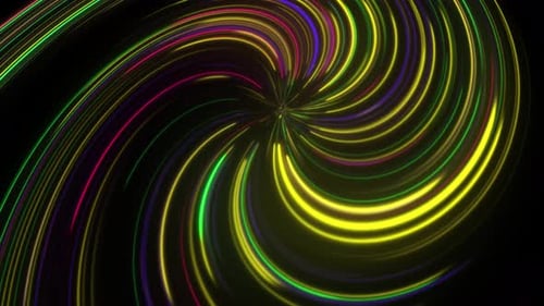Colorful Neon Lines Swirling Abstract Background