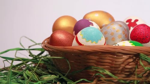 Easter Eggs in a Basket