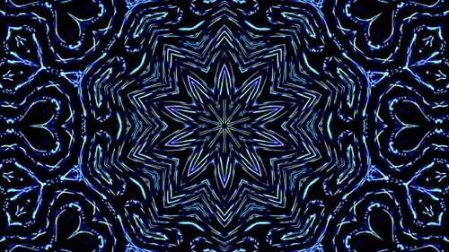 Bright abstract light governing blue color, kaleidoscope