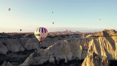 Hot Air Balloons Over Cappadocia's Unique Landscape