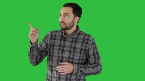 Man Presenting on Green Screen