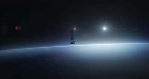 Futuristic Satellite Deploying Animation in Deep Space