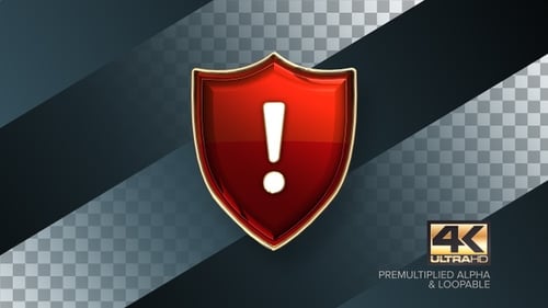 Attention ! Sign Rotating Badge 4K Looping Design Element