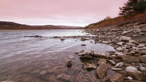 Wild Mountain River Close Up Abundant Clear Stream