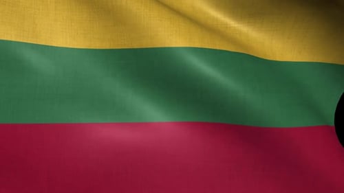 Realistic Lithuanian Flag Waving Loop