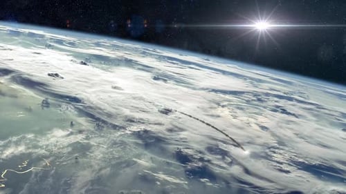 Sci-Fi Asteroid Impact on Earth from Space Animation