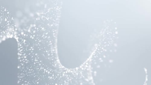 Abstract White Particle Wave Digital Background
