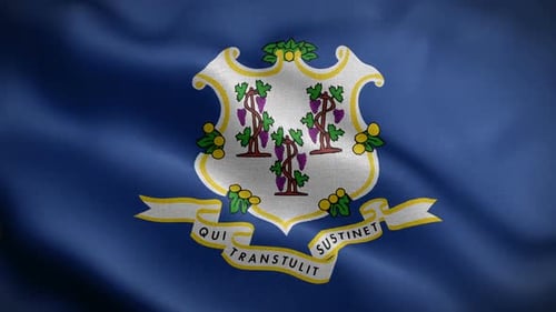 Realistic Waving Flag of Connecticut Seamless Loop