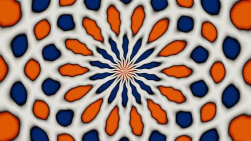 Abstrakte Looping-Tapete mit Orange und Blau