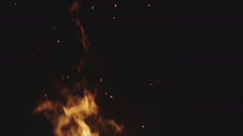 Fire against black background