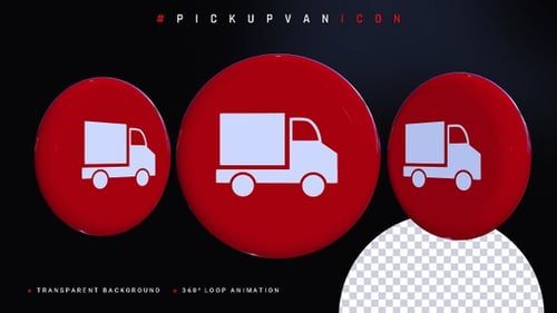 3D Rotating Delivery Truck Icon Button Animation