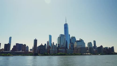 Manhattan Financial District Skyline at Daytime Beautiful Cityscape of New York