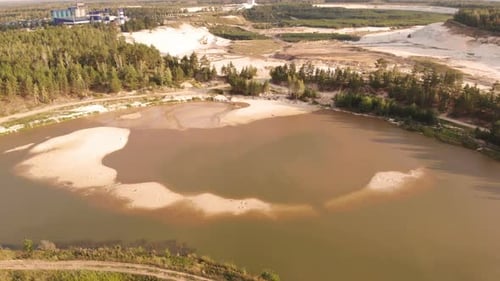 Pond and Sand Quarry from Above