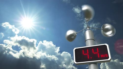 Anemometer Shows 40 Meters Per Second Wind Speed