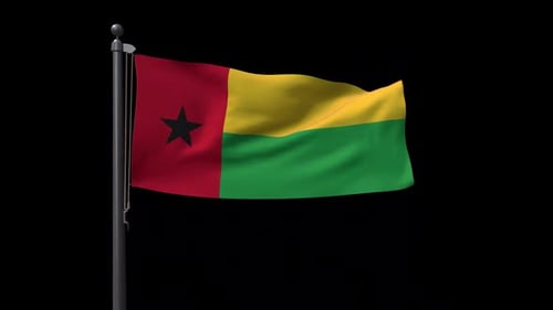 Guinea-Bissau National Flag Waving Loop Animation