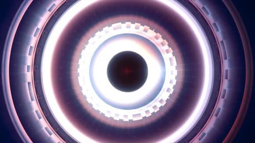 Futuristic Glowing Circular Technology Background Loop