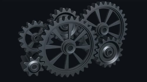Cogs and Gears Rotating