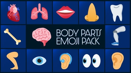 Flat Design Animated Body Parts Emoji Pack