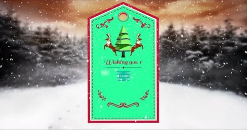 Illustration of label with merry christmas message 4k