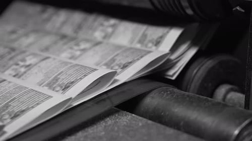 Vintage Printing Press Prints Newspaper