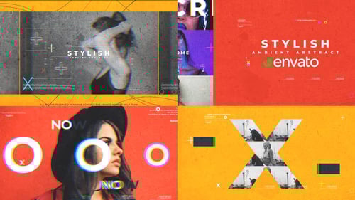 Dynamic Glitch Opener with Abstract Typography and Transitions