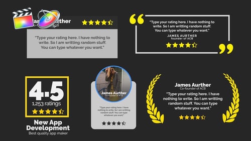 Animated Review and Testimonial Cards Pack