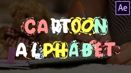 Hand-Drawn Animated Alphabet with Ink Splash Reveal