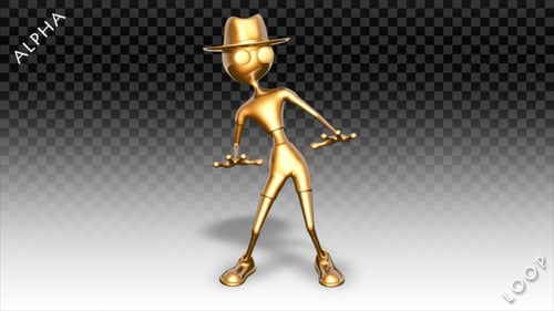 3D Goldmann - Zeichentrick-Thriller-Tanz