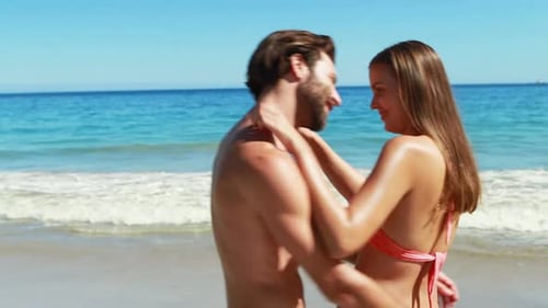 Couple having fun on beach