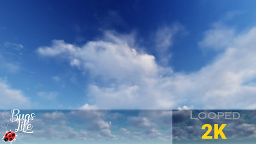 Seamless Loop of Animated Clouds in a Blue Sky