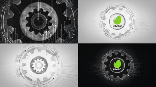 Futuristic Gears Logo Reveals