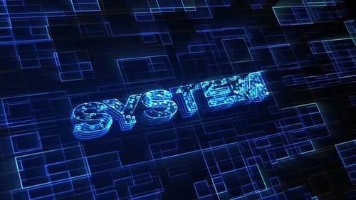 Futuristic Digital System Text Title Animation Loop