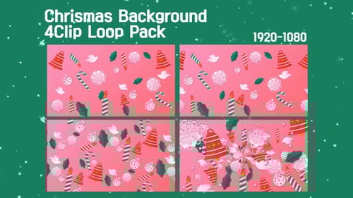 Animated Christmas Holiday Decorations Looping Background Pattern