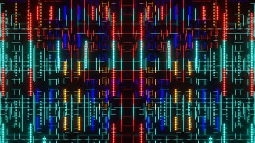 Falling Neon Pixel Background Vj Loop 02