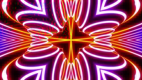 VJ loop neon kaleidoscope. Looping animation.