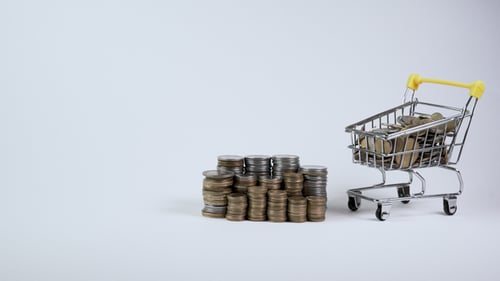 Shopping Cart Carries Money