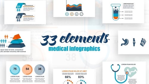 Animated Medical Infographics Pack with Charts, Icons, and Data Elements