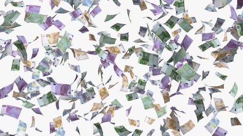 Money Rain Falling Euros