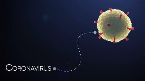 Animated Coronavirus Cell Revealing Title