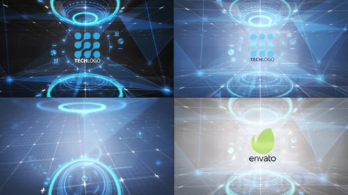 Futuristic Digital Network Logo Reveal Opener