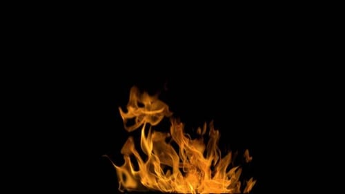 Dynamic Realistic Fire Flames on Black Background