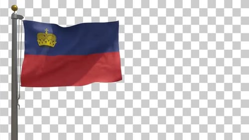 Realistic Waving Flag of Liechtenstein Animation