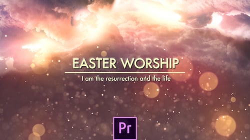 Cinematic Easter Worship Title Sequence with Glowing Cross and Bible Verses