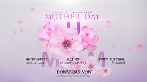 Elegant Mother's Day Greeting Titles with Blooming Flowers
