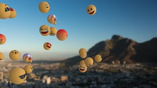 Animated 3D Emojis Floating and Reacting