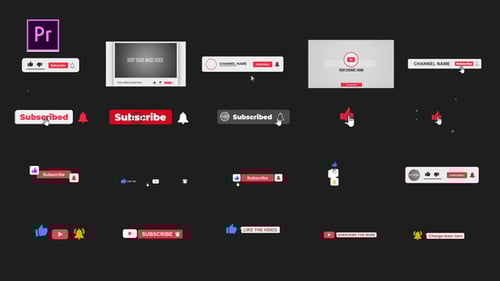 YouTube Engagement Kit with Animated Subscriber Buttons