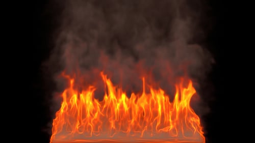 Realistic Burning Fire and Smoke Alpha Channel Animation