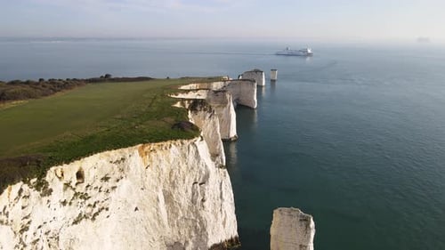 Dramatic White Cliffs Meeting the Turquoise Ocean